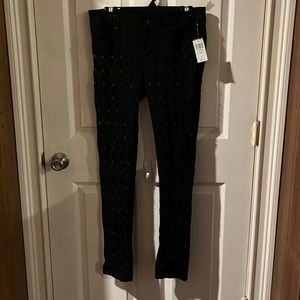 Black skinny Jean knotted stitch design size 11